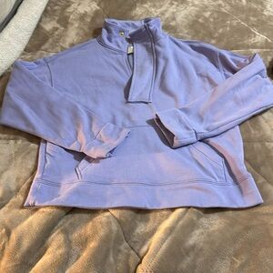 New Day Sweatshirt Womens x-small 1/2 Zip Front Pocket Pocket Relaxed Fit Purple